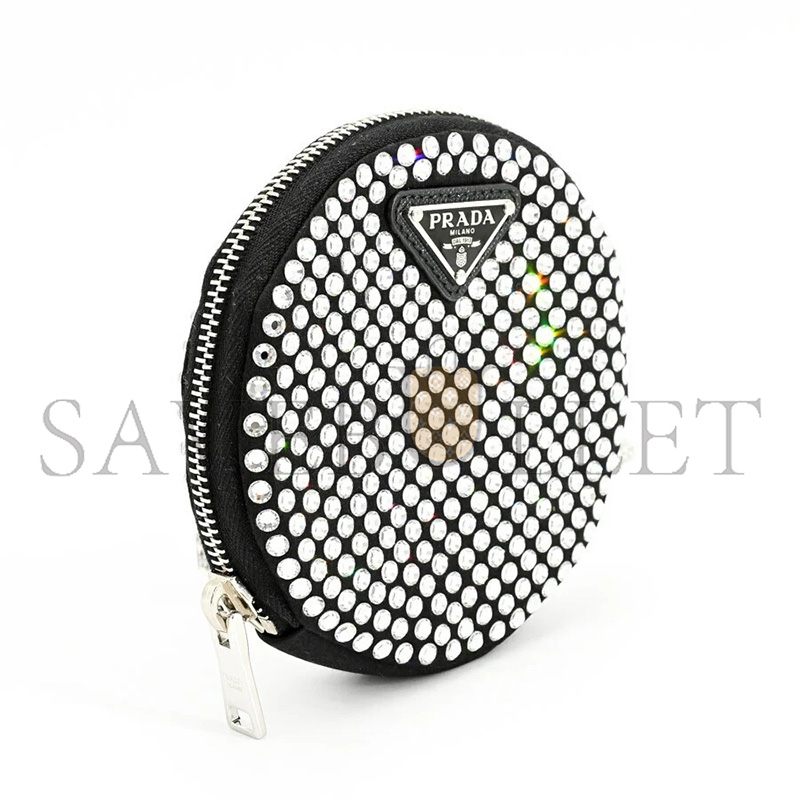 Pra*a round chain shoulder bag black 1nr003 (12*12*2cm)